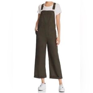 AQUA Wide-Leg Linen Overalls